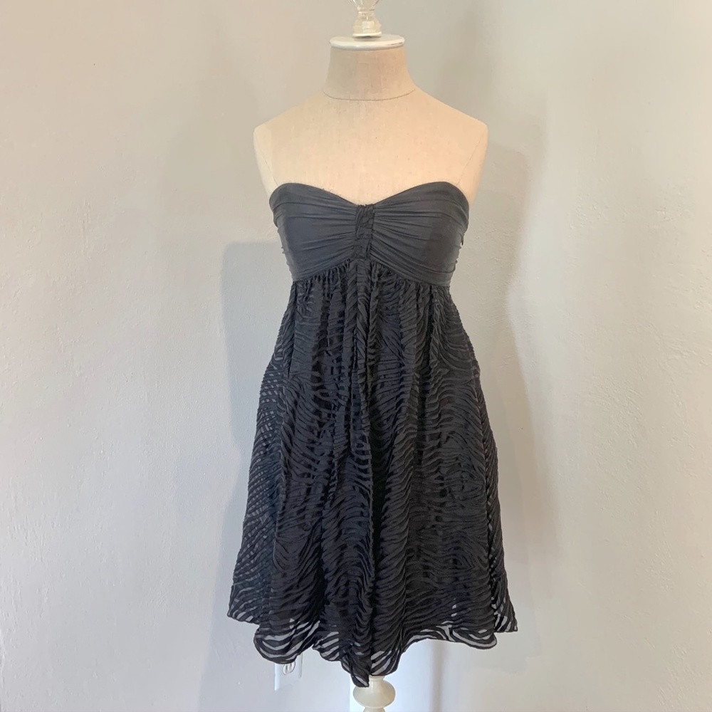 Express Tiger Stripe Black Sweetheart Dress